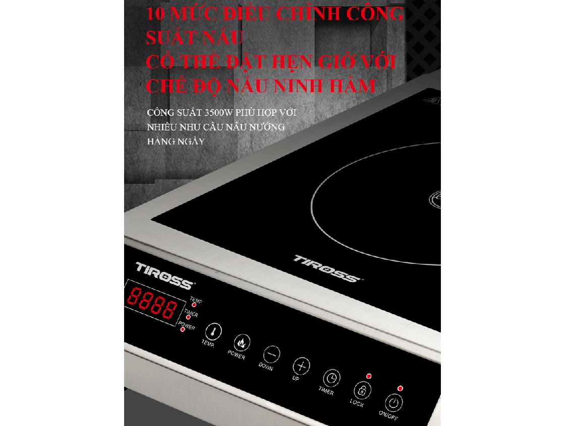 [HÀNG CHÍNH HÃNG] Bếp từ đơn công nghiệp Tiross TS8043 / Tiross TS8042