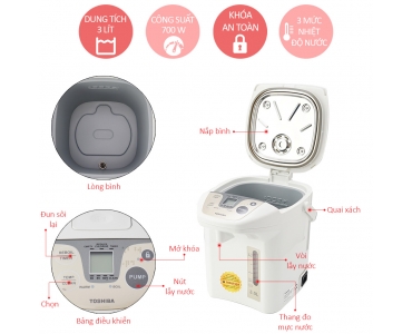 Bình thủy điện Toshiba PLK-30FL(WT)VN