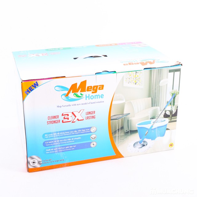Bộ cây lau nhà Megahome 3X (xoay 360 độ)