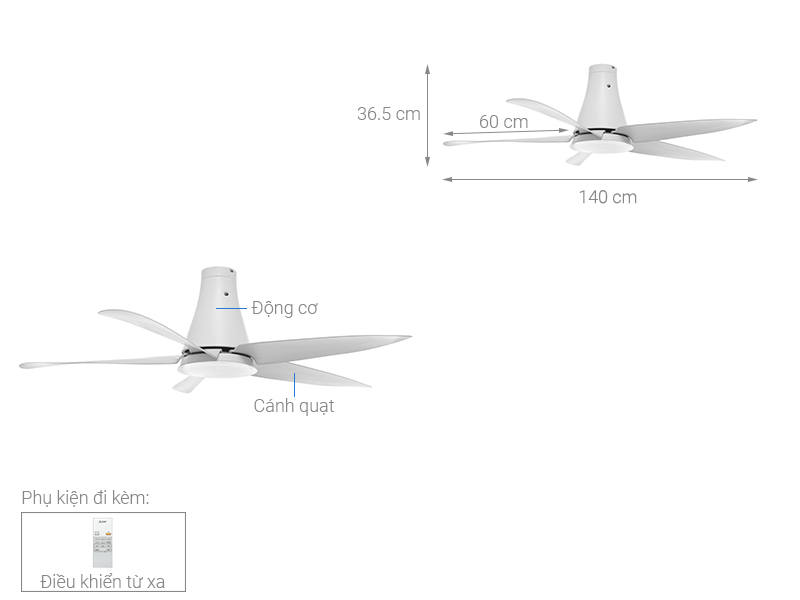 [MITSUBISHI | C56-RW5] [CHÍNH HÃNG] Quạt trần Mitsubishi C56-RA5