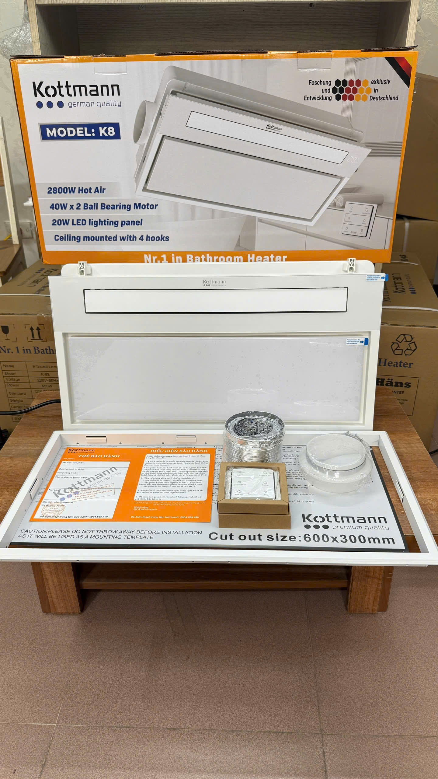 [GIẢM 40%] [HÀNG CHÍNH HÃNG] Quạt Âm Trần Đa Năng Kottmann K8