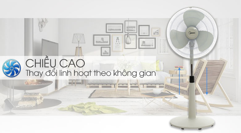 [Hàng chính hãng] Quạt lửng Midea FTS40-17VD, 36W, 3 mức gió, bạc thau