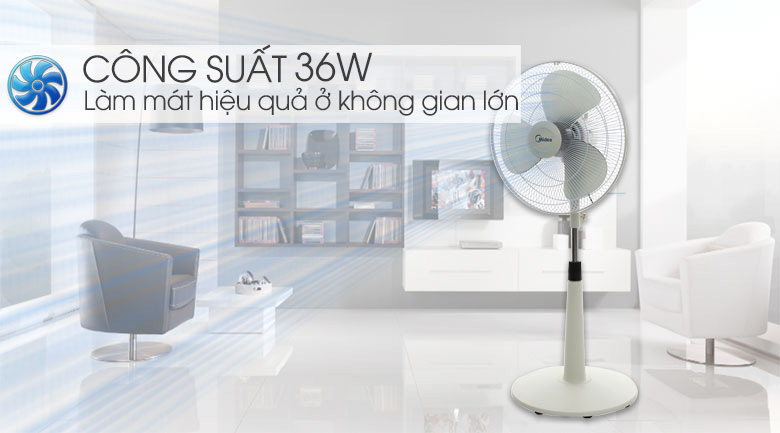 [Hàng chính hãng] Quạt lửng Midea FTS40-17VD, 36W, 3 mức gió, bạc thau