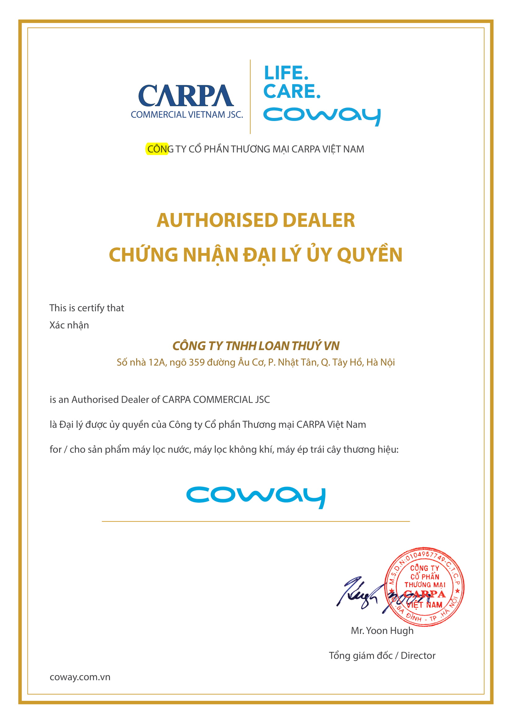 [HÀNG CHÍNH HÃNG] Máy lọc nước RO nóng ấm nguội lạnh Coway CHP-18AR 4 lõi