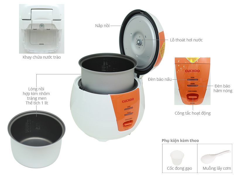 [HÀNG CHÍNH HÃNG] Nồi cơm điện Cuckoo 1 lít CR-0661 / Cuckoo CR-0669