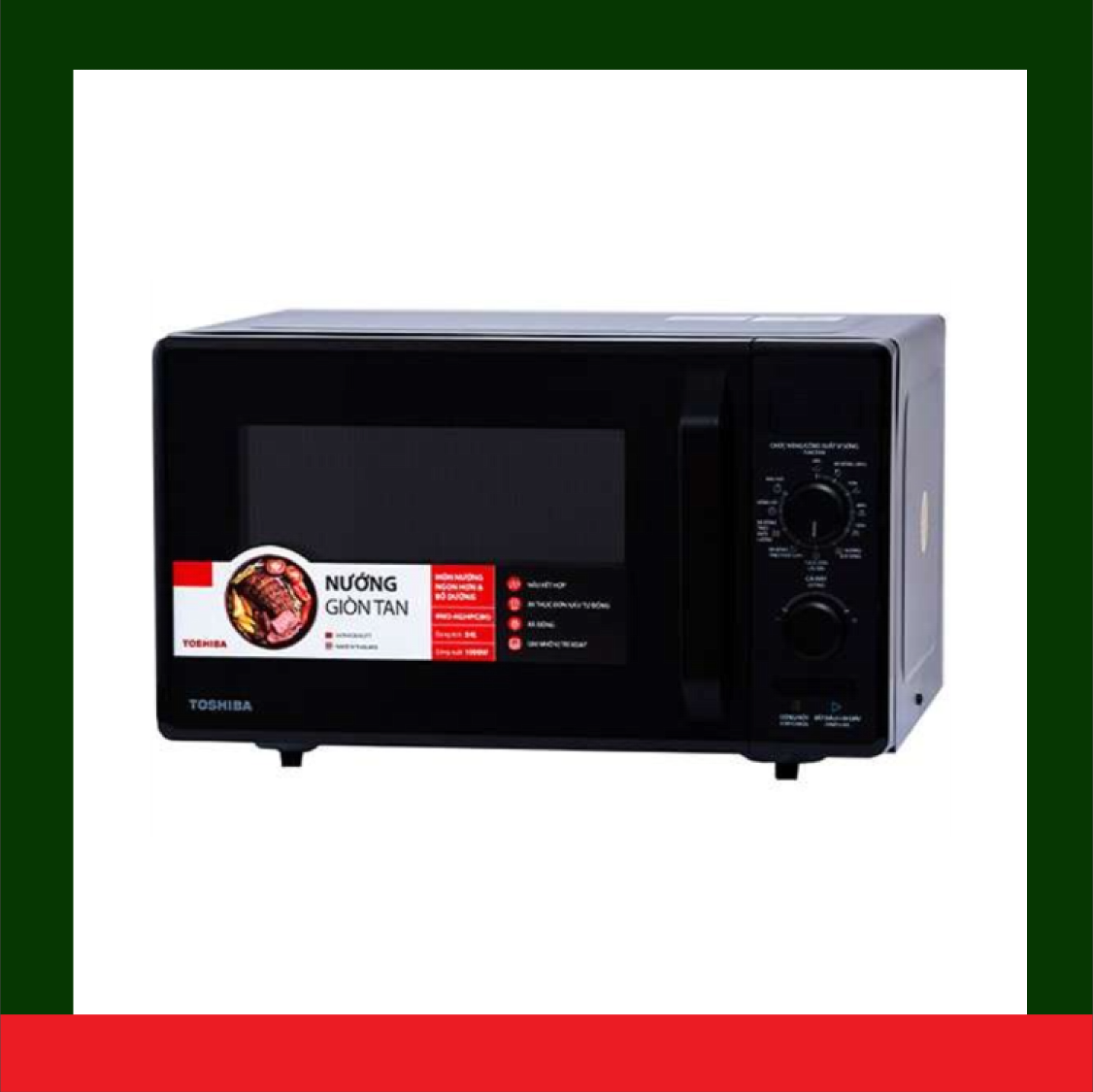[HÀNG CHÍNH HÃNG] Lò vi sóng Toshiba MW2-AG24PC(BK) 24 lít