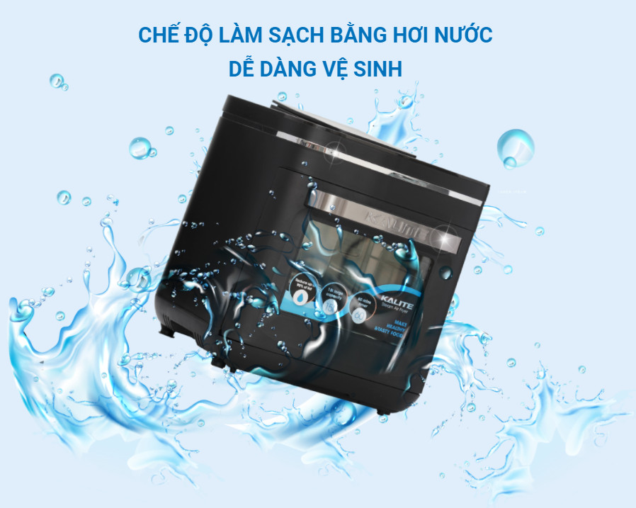 [QUÀ TẶNG TRỊ GIÁ 200K] Nồi Chiên Không Dầu Kết Hợp Hấp Kalite Steam X - Công Suất 1700W, Dung Tích 15L - Hàng Chính Hãng