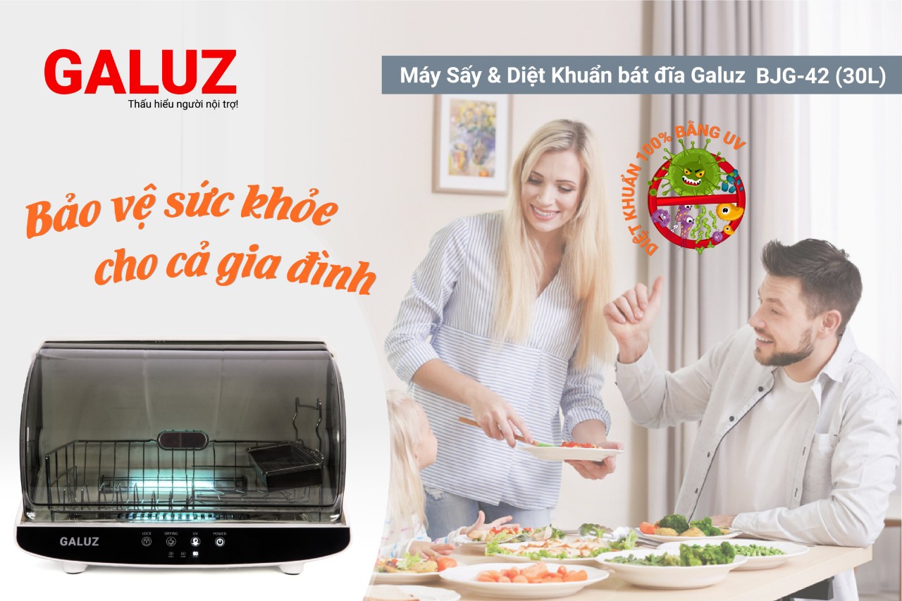 Máy sấy và diệt khuẩn bát đĩa Galuz BJG-42(Hàng chính hãng)