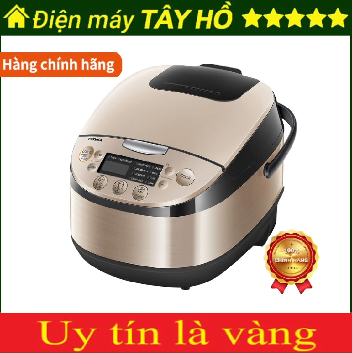 [HÀNG CHÍNH HÃNG] Nồi cơm điện tử Toshiba RC-18DR3PV(G)