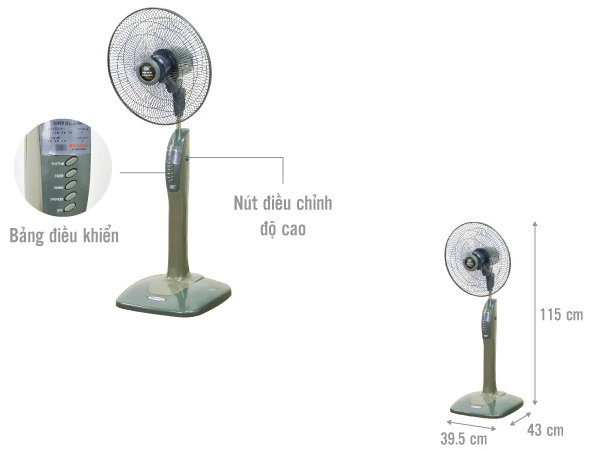 [HÀNG CHÍNH HÃNG] Quạt đứng điều khiển từ xa Điện Cơ 91 QĐ-KMA (QĐKMA)