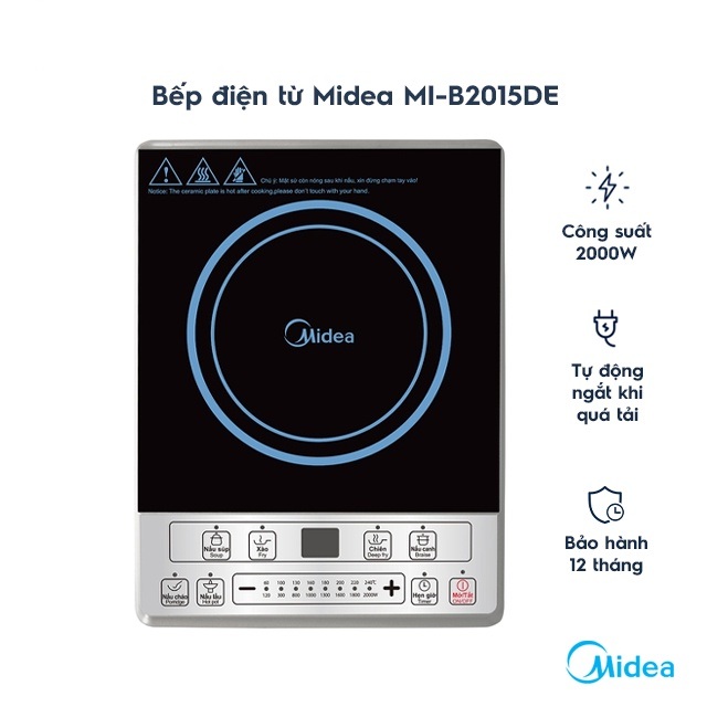 [HÀNG CHÍNH HÃNG] Bếp điện từ Midea MI-B2015DE 2000W