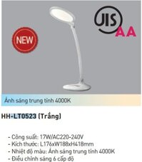 [Hàng chính hãng] Đèn Bàn Led 17W Ánh Sáng Trung Tính HH-LT0523 Panasonic