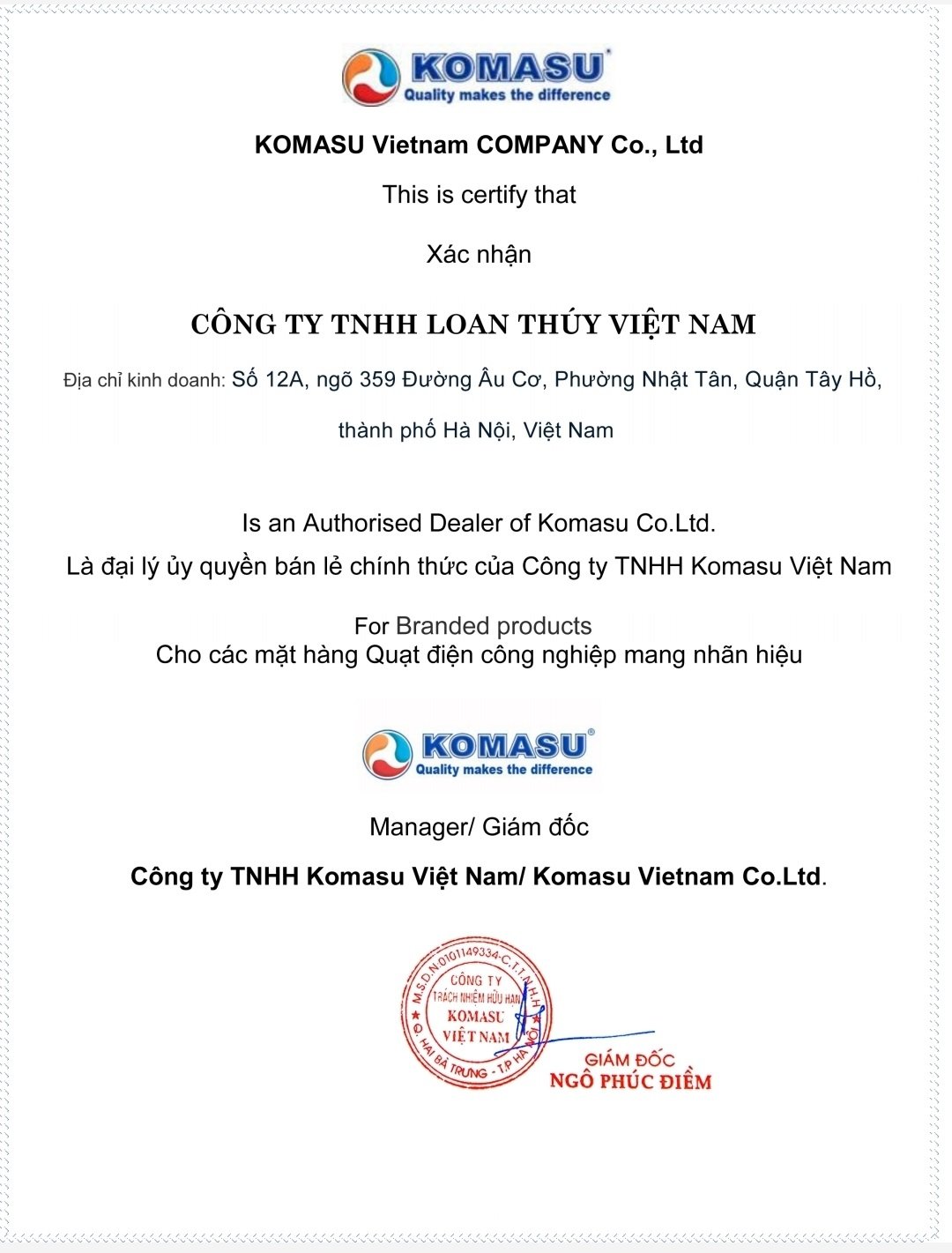 [HÀNG CHÍNH HÃNG] Quạt treo tường công nghiệp Komasu KM500S IN (KM500) mạ trắng