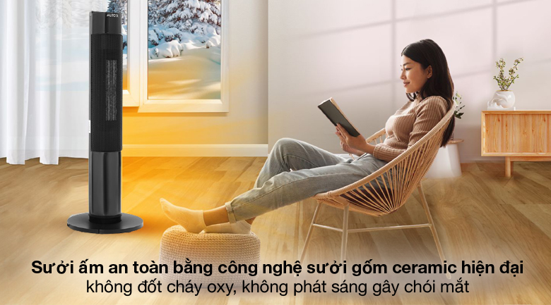 [GIẢM 30%] [HÀNG CHÍNH HÃNG] Quạt sưởi gốm Ceramic Mutosi MCH-2000L