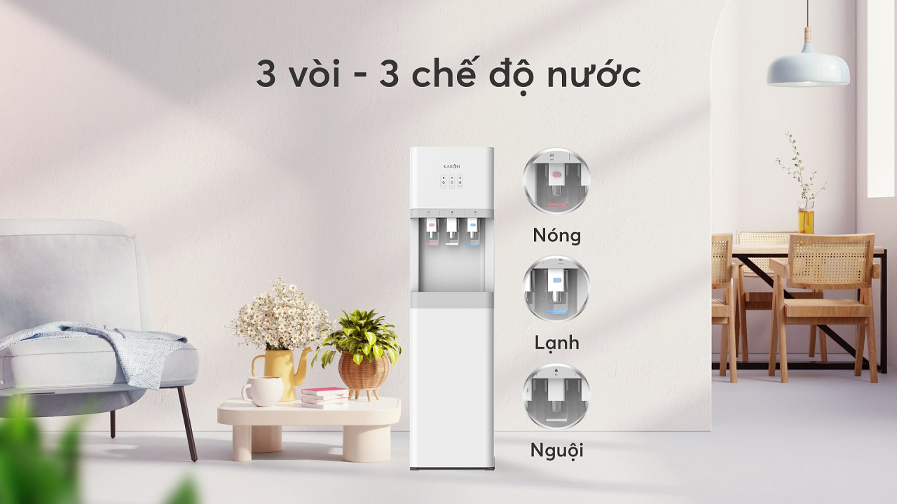 [HÀNG CHÍNH HÃNG] Cây nước nóng, lạnh, nguội Karofi HCV208 / Karofi HCV208B / Karofi HCV208G
