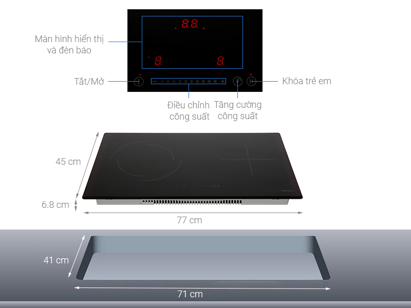 [HÀNG CHÍNH HÃNG] Bếp từ hồng ngoại lắp âm Hafele HC-M772D (536.61.695)