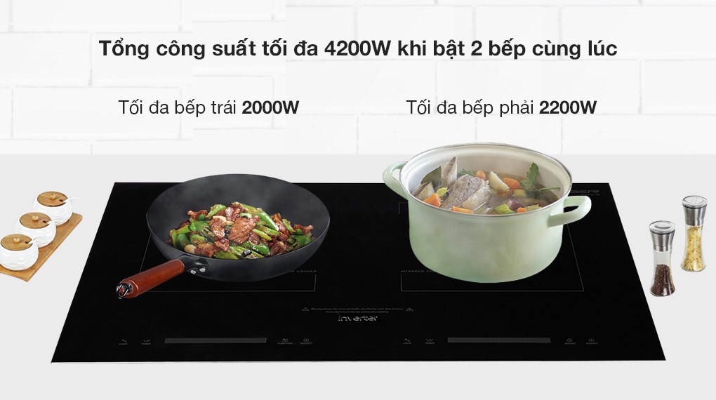 [HÀNG CHÍNH HÃNG] Bếp đôi từ-hồng ngoại Junger SIS-66 3100W - Thương hiệu Đức