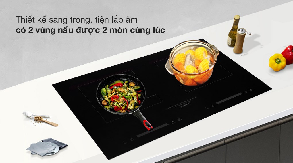 [HÀNG CHÍNH HÃNG] Bếp đôi từ-hồng ngoại Junger SIS-66 3100W - Thương hiệu Đức