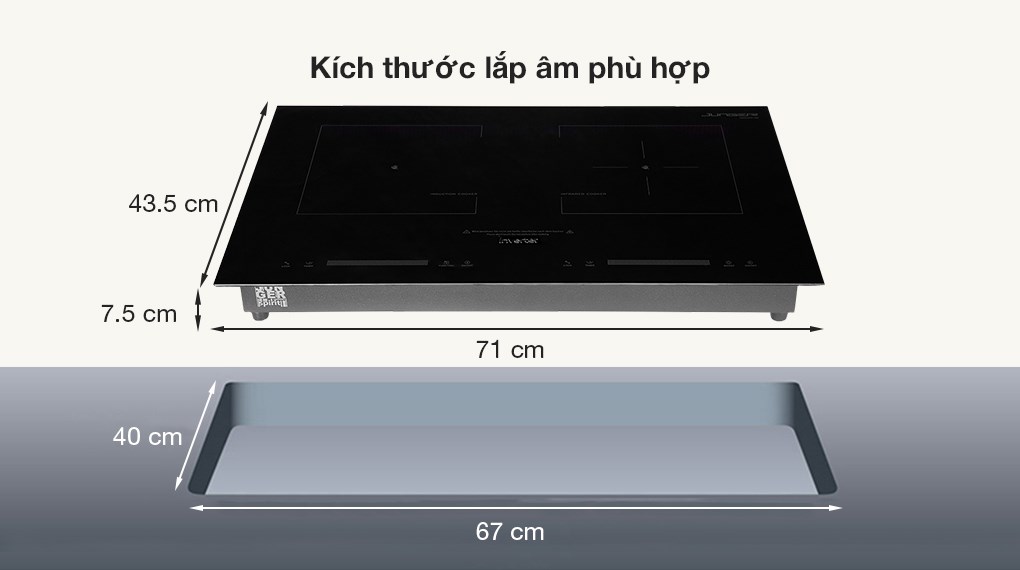 [HÀNG CHÍNH HÃNG] Bếp đôi từ-hồng ngoại Junger SIS-66 3100W - Thương hiệu Đức