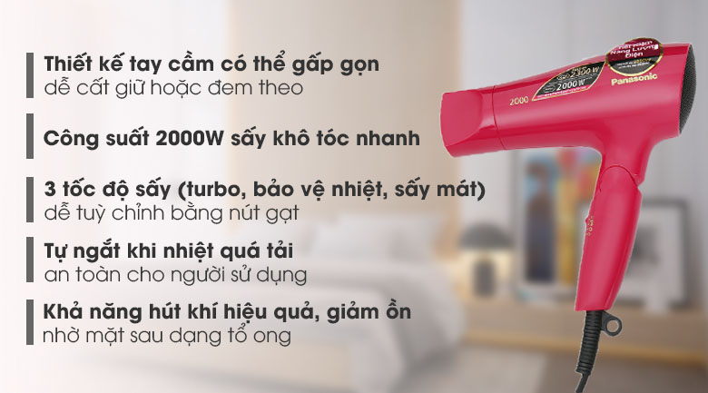[BẢO HÀNH CHÍNH HÃNG] Máy sấy tóc Panasonic PAST-EH-ND64 2.300W