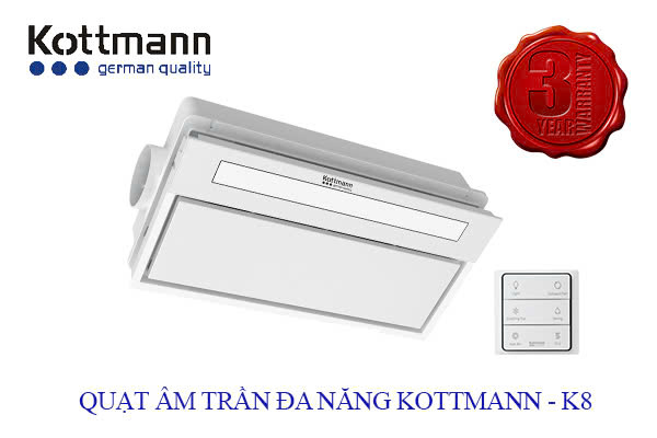 [GIẢM 40%] HANS H10R/ Quạt Âm Trần Đa Năng Kottmann K8 [HÀNG CHÍNH HÃNG]