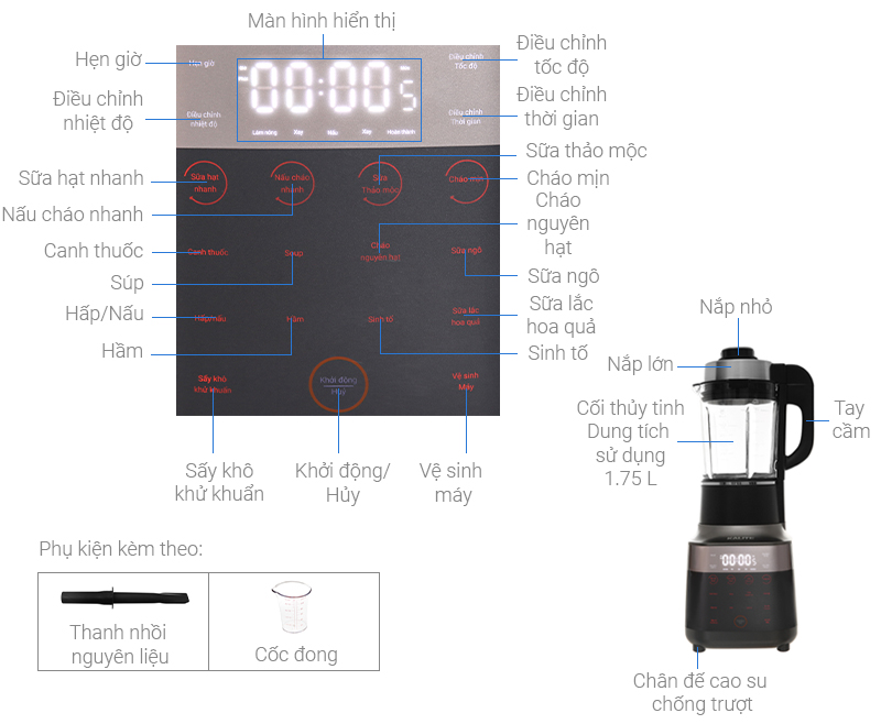 [CHÍNH HÃNG] Phụ kiện Máy làm sữa hạt Kalite KL950 (model cũ: Pro 900)