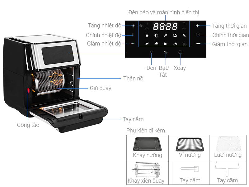 [HÀNG CHÍNH HÃNG] Nồi chiên không dầu Kalite Q10