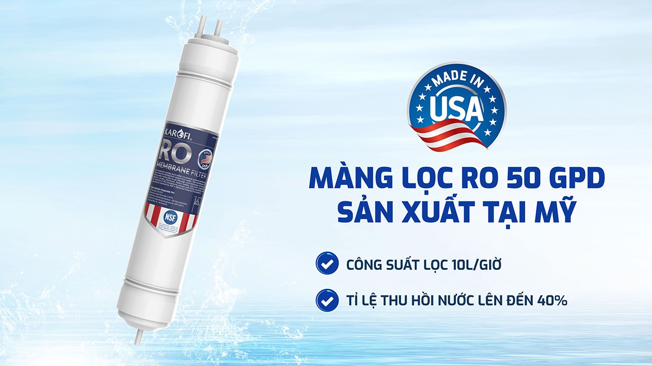 Máy lọc nước Karofi KAQ-U03 Pro: (Hàng chính hãng BH 3 năm tại nhà)