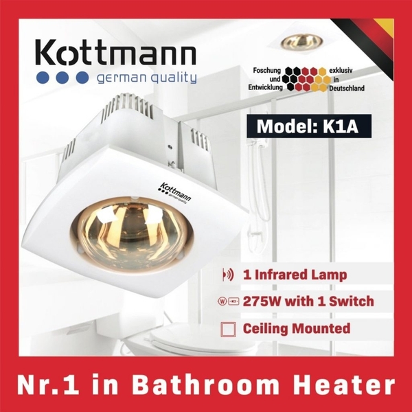 [GIẢM 30%] [CHÍNH HÃNG] Kottmann K1A/ Đèn Sưởi Nhà Tắm Kottmann K2B-NV