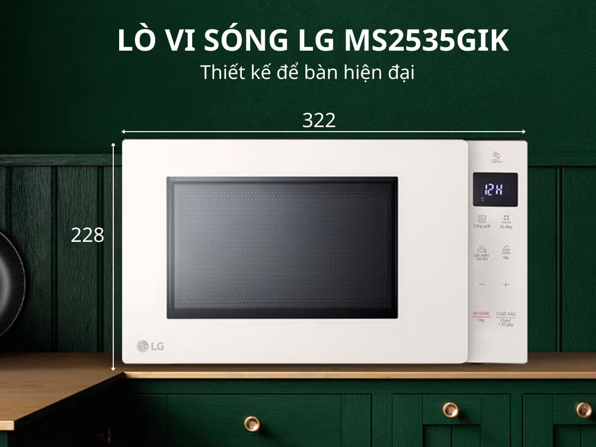Lò Vi Sóng LG NeoChef™ 25l Inverter màu Be MS2535GIK
