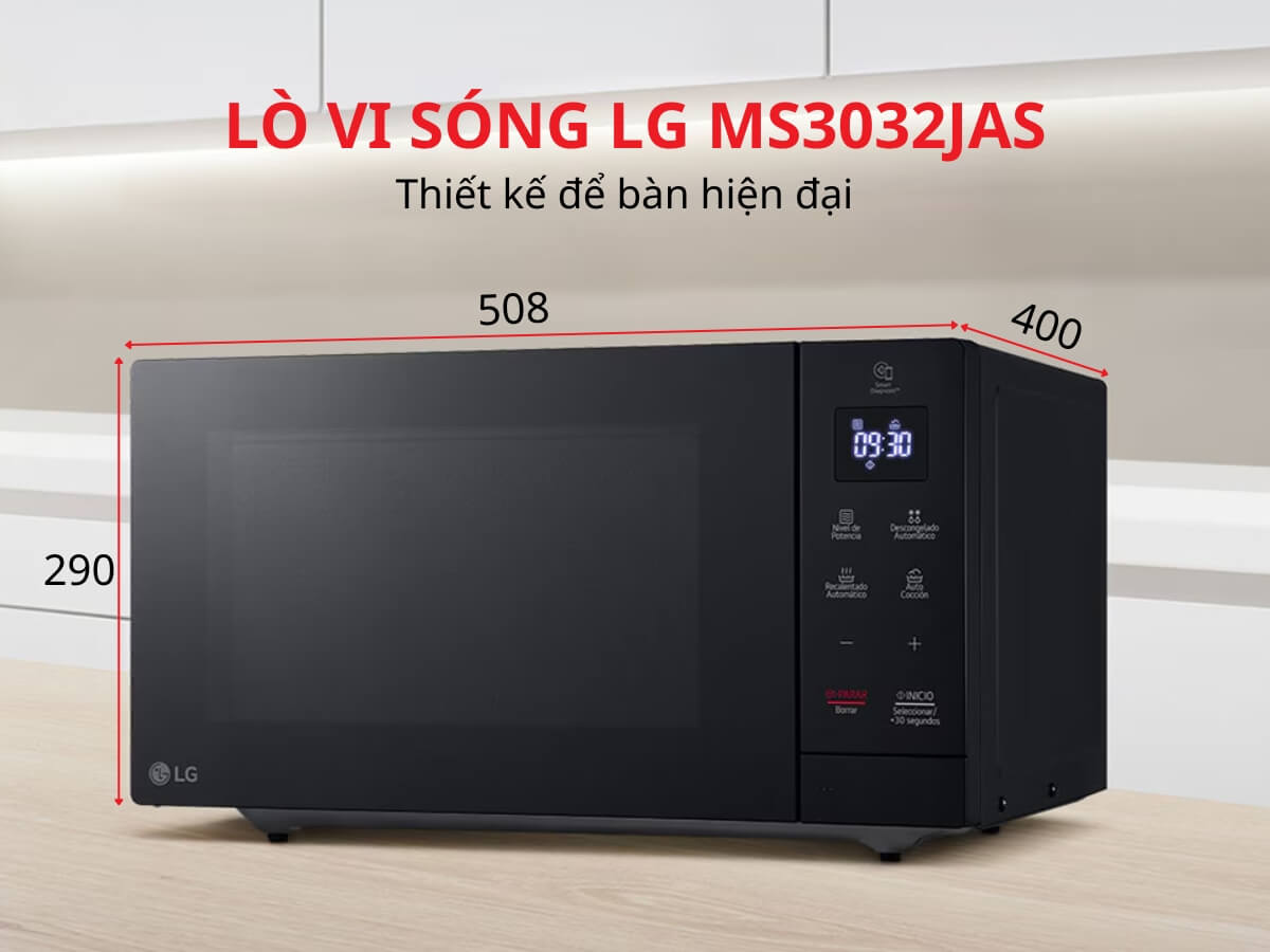 [HÀNG CHÍNH HÃNG] Lò Vi Sóng LG 30 Lít NeoChef™ MS3032JAS không nướng