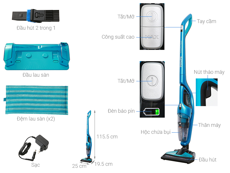 Máy hút bụi cầm tay Philips FC6404 (Hàng chính hãng)