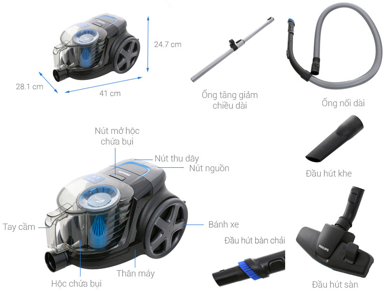 [Hàng chính hãng] Máy hút bụi Philips FC9350/01