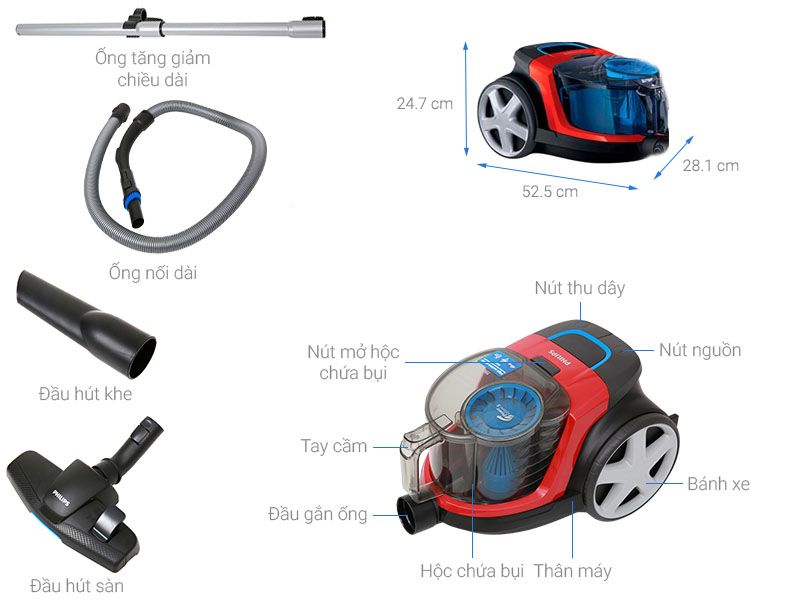 [Hàng chính hãng] Máy hút bụi Philips FC9351/01