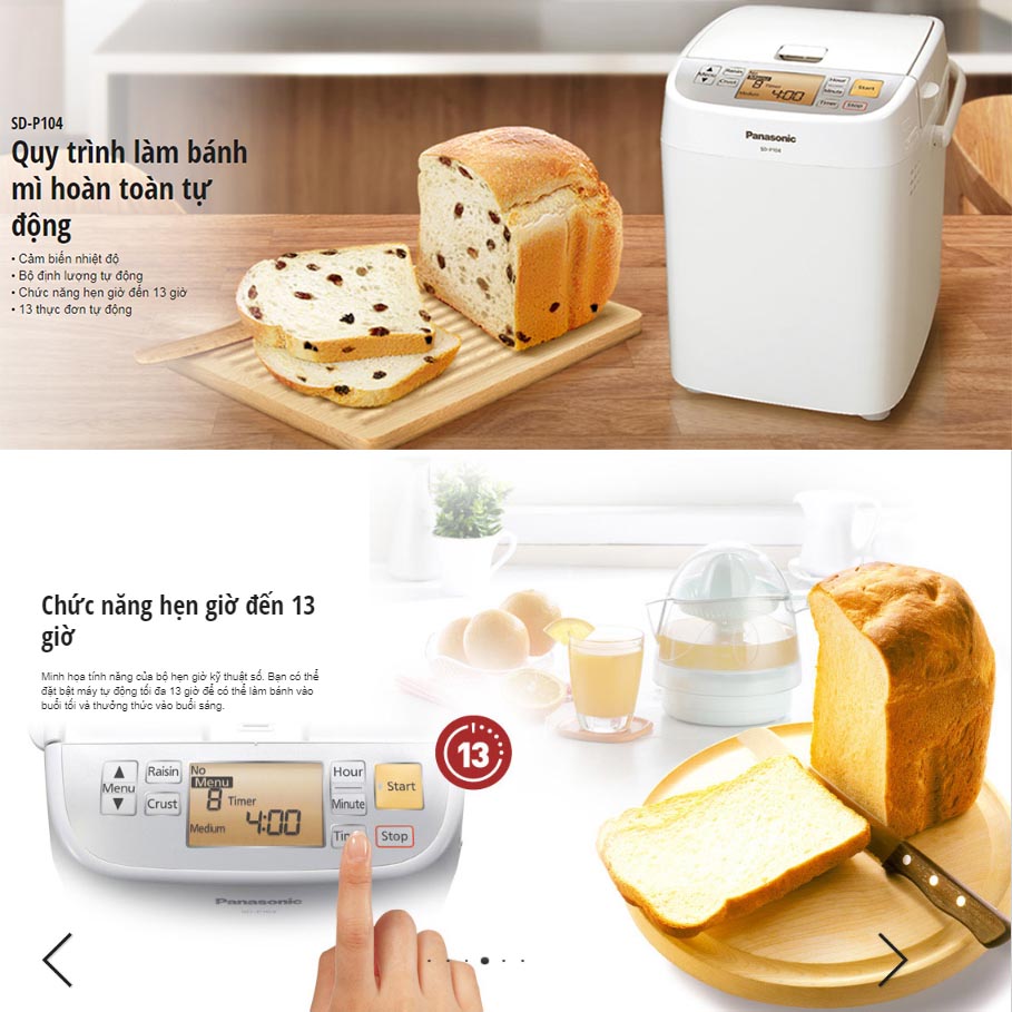 [HÀNG CHÍNH HÃNG] Máy làm bánh mỳ Panasonic SD-P104WRA