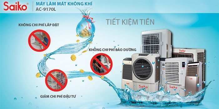 [HÀNG CHÍNH HÃNG] Quạt điều hòa làm mát Saiko AC-9170CL