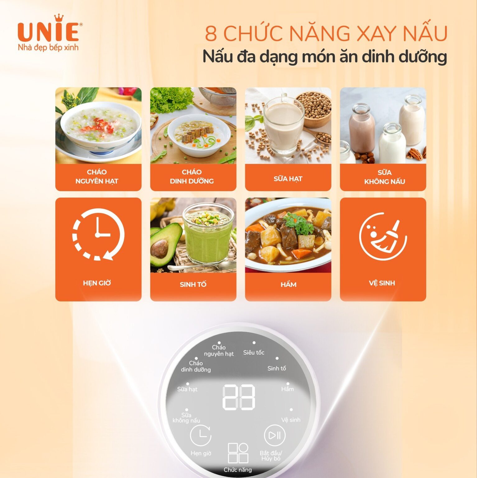 [HÀNG CHÍNH HÃNG] Máy làm sữa hạt Unie UMB10