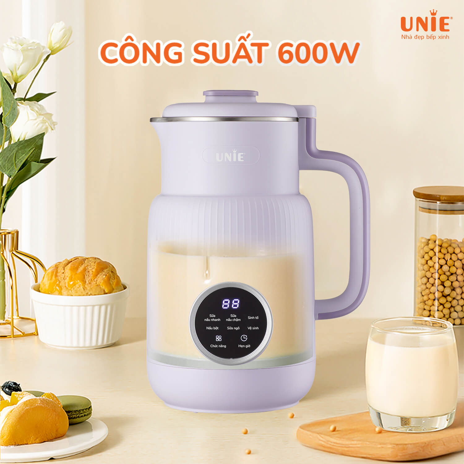 [HÀNG CHÍNH HÃNG] Máy làm sữa hạt UNIE UMB08