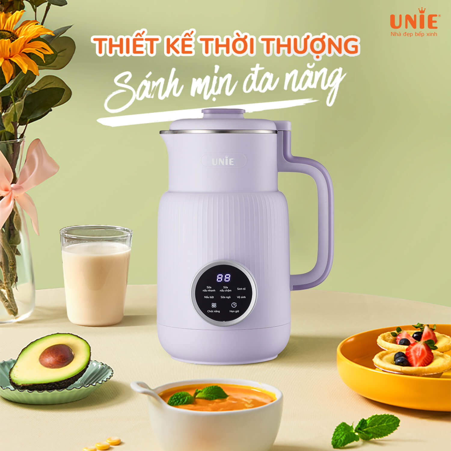[HÀNG CHÍNH HÃNG] Máy làm sữa hạt UNIE UMB08