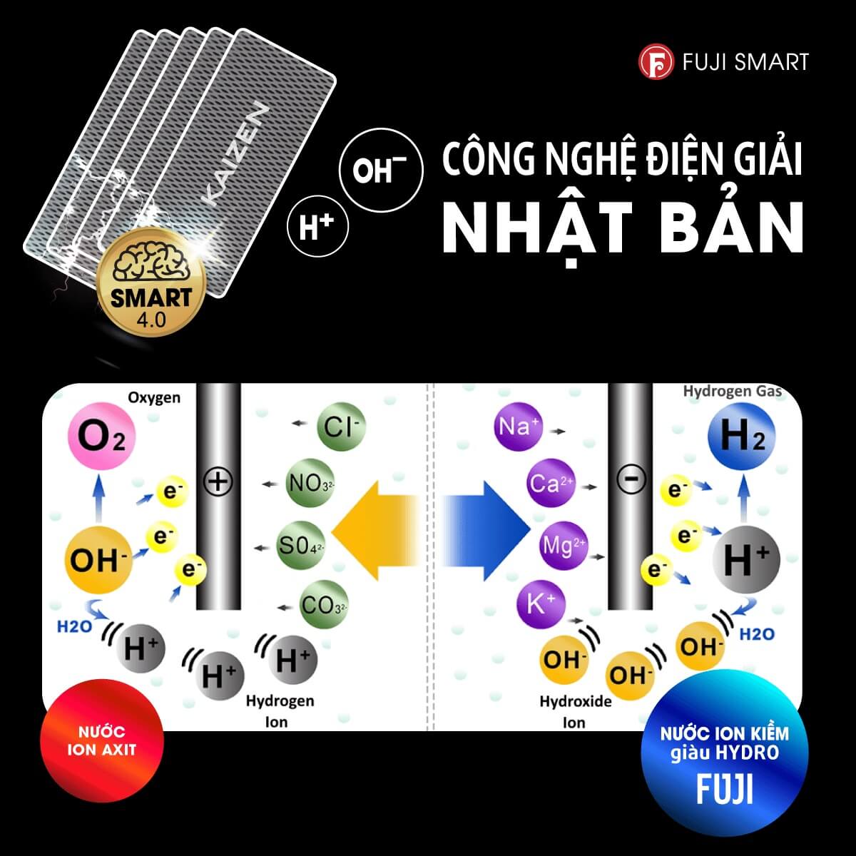 [HÀNG CHÍNH HÃNG] Máy điện giải ion kiềm Fuji Smart P8 Home Phụ kiện Lõi lọc tinh