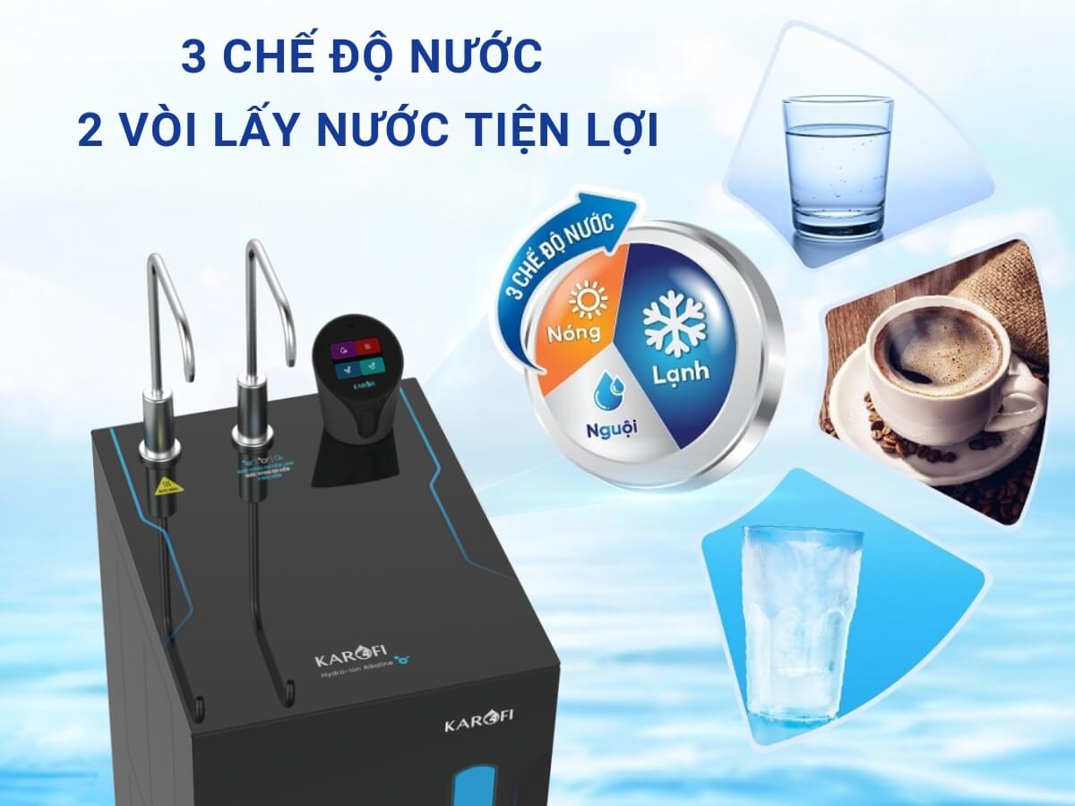 [HÀNG CHÍNH HÃNG] Máy lọc nước nóng lạnh Hydro-ion kiềm Karofi KAE-S88 PRO MAX