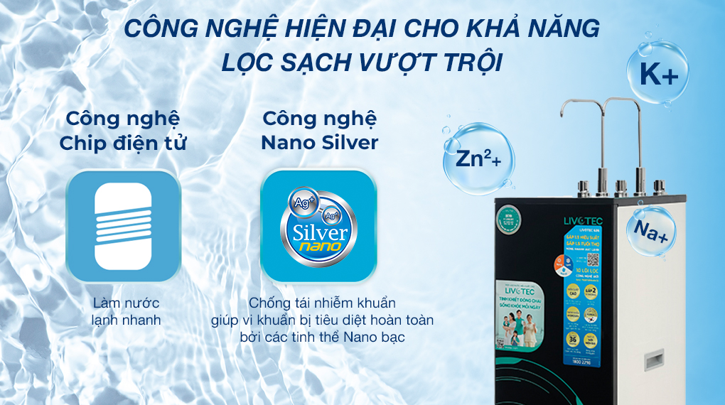 [HÀNG CHÍNH HÃNG] [KAROFI] Máy lọc nước RO nóng nguội lạnh Livotec 636 10 lõi