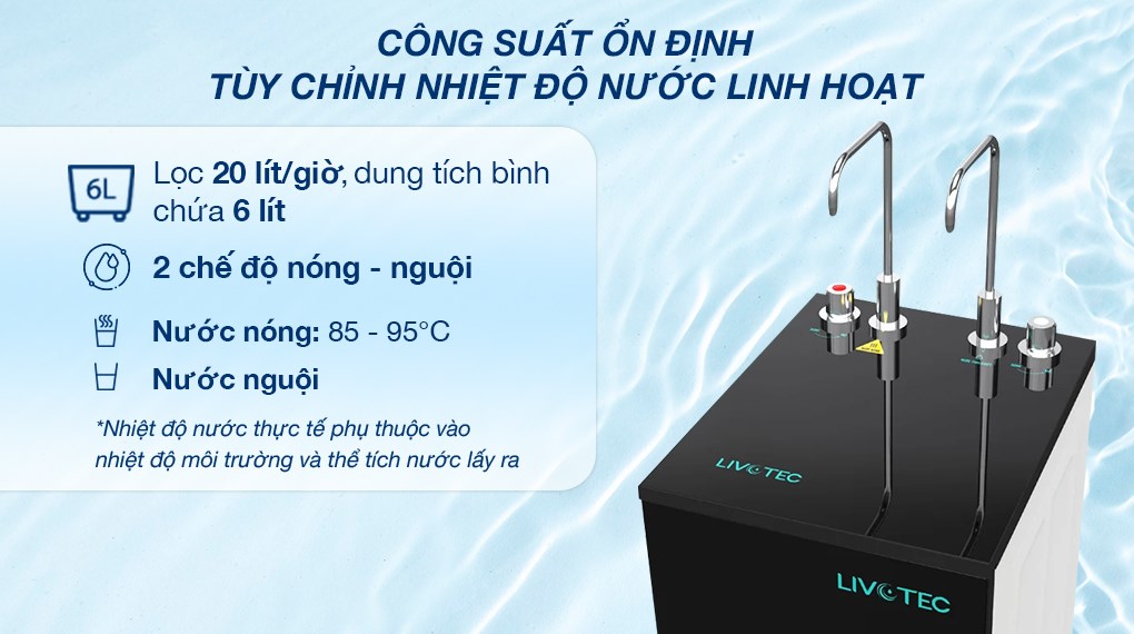 [HÀNG CHÍNH HÃNG] [KAROFI] Máy lọc nước RO nóng nguội Livotec 635 10 lõi