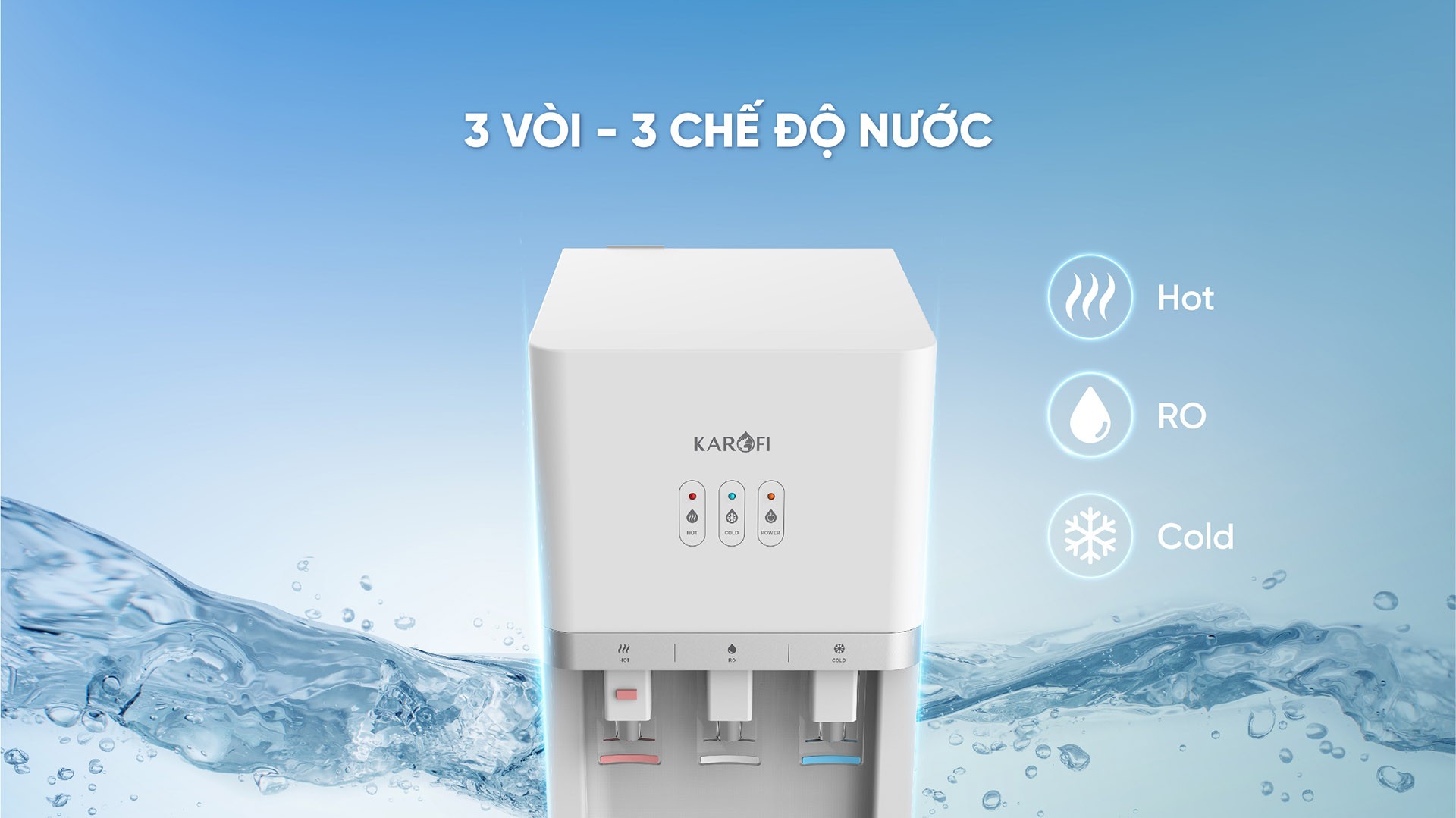 [HÀNG CHÍNH HÃNG] Máy nóng lạnh Karofi HCV206 – Mẫu NEW