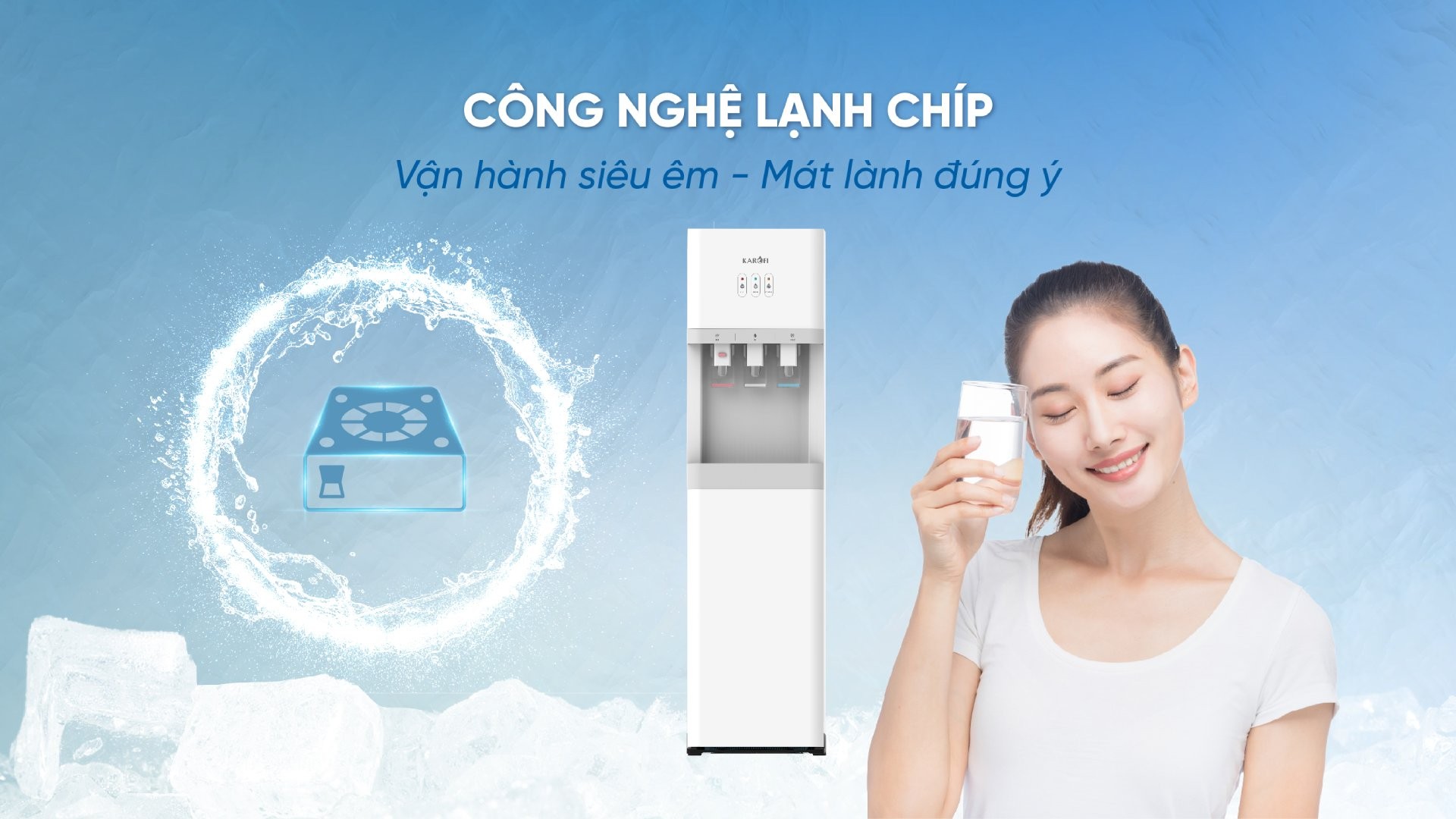 [HÀNG CHÍNH HÃNG] Máy nóng lạnh Karofi HCV206 – Mẫu NEW