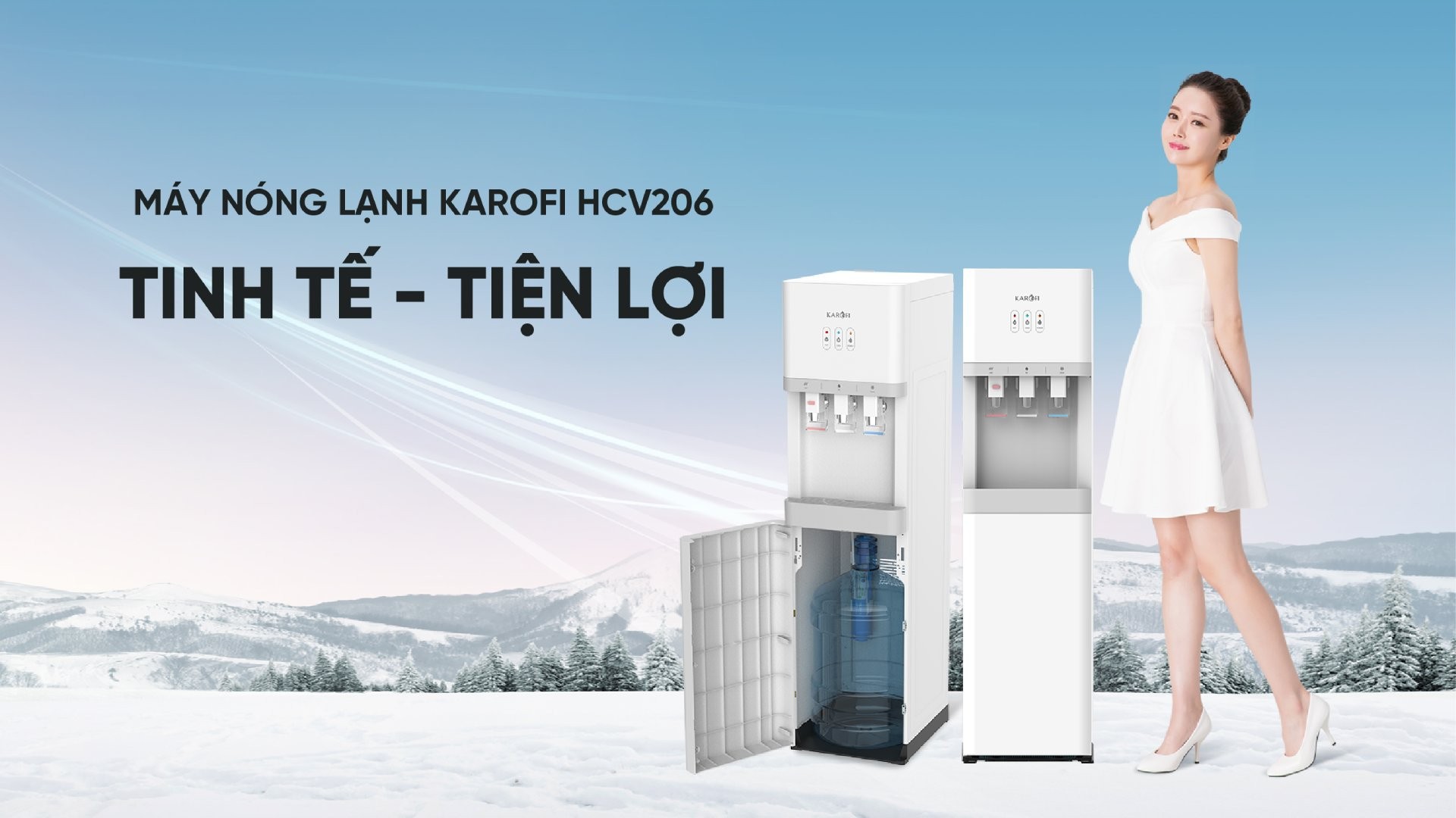 [HÀNG CHÍNH HÃNG] Máy nóng lạnh Karofi HCV206 – Mẫu NEW
