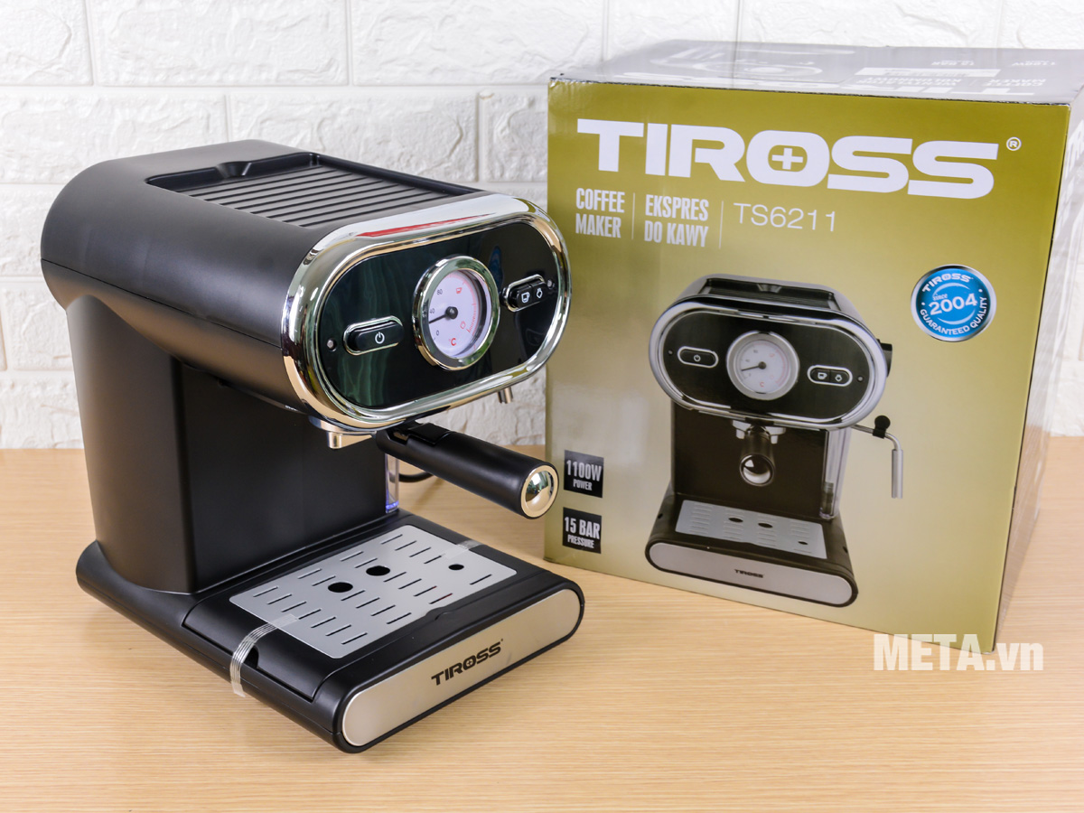 [HÀNG CHÍNH HÃNG] Máy pha cà phê Espresso Tiross TS-6211 (15 bar)/ TS-620 / TS- 621 800W