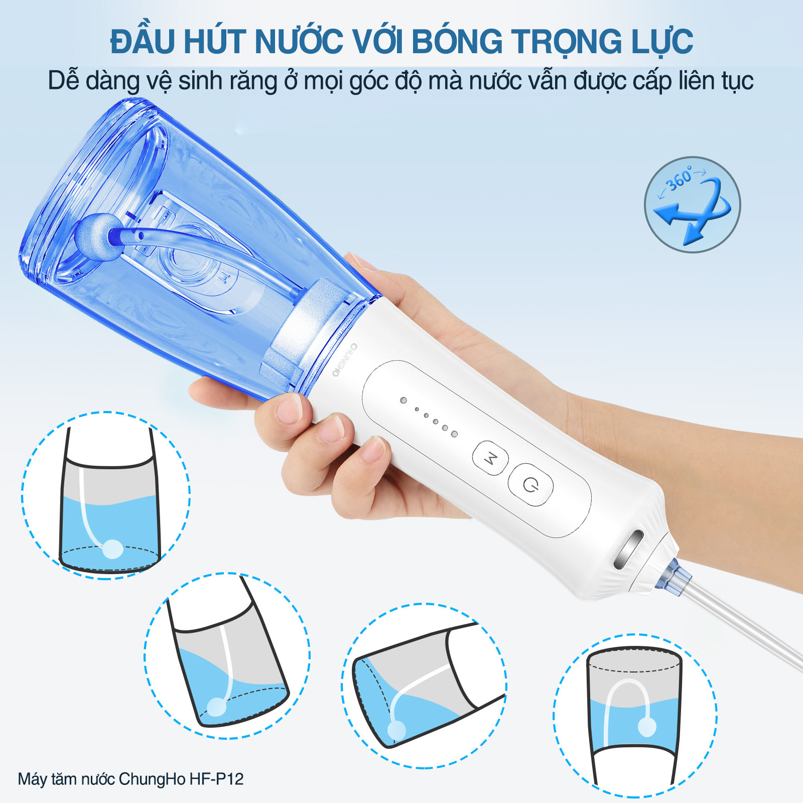 [HÀNG CHÍNH HÃNG] Máy tăm nước ChungHo HF-P12