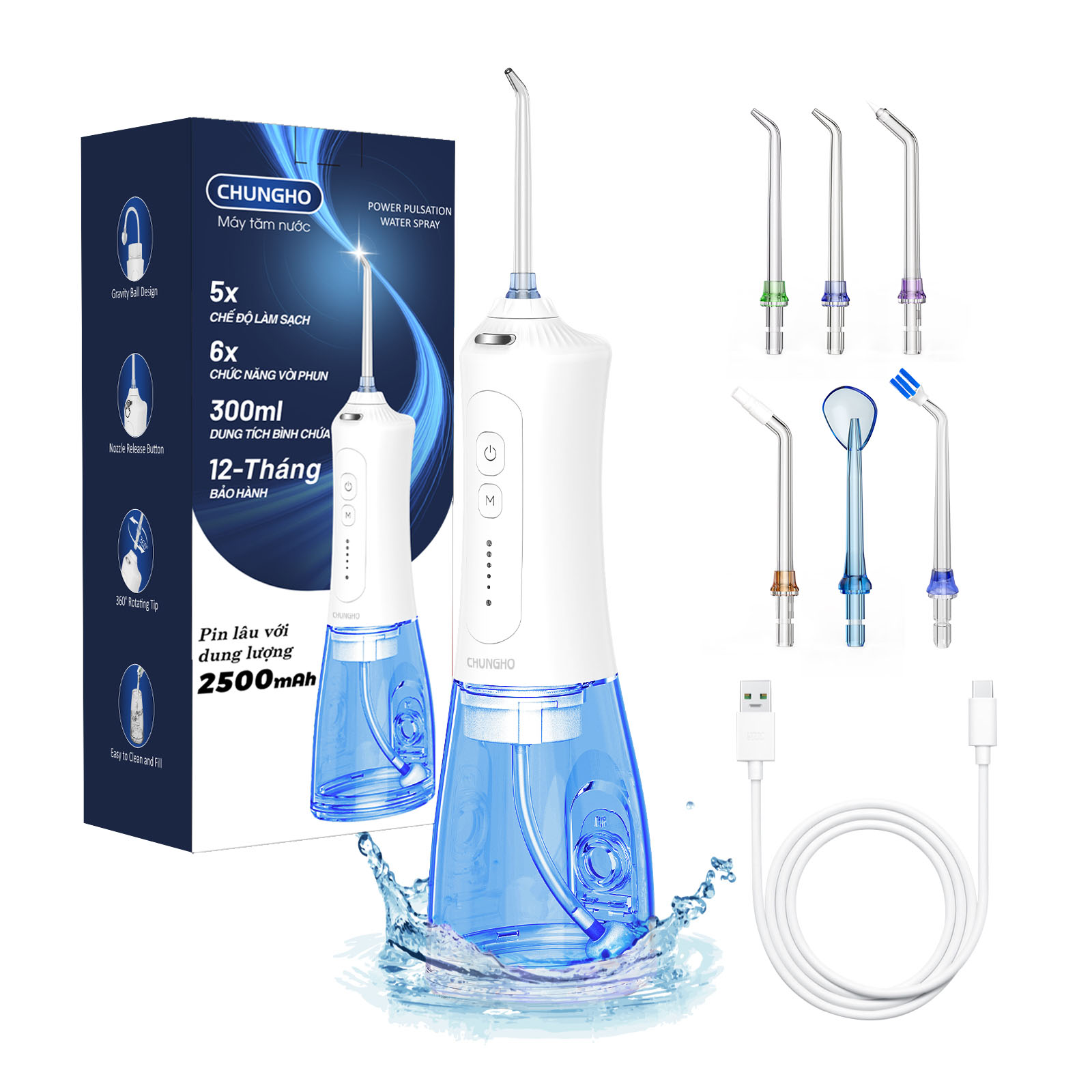 [HÀNG CHÍNH HÃNG] Máy tăm nước ChungHo HF-P12
