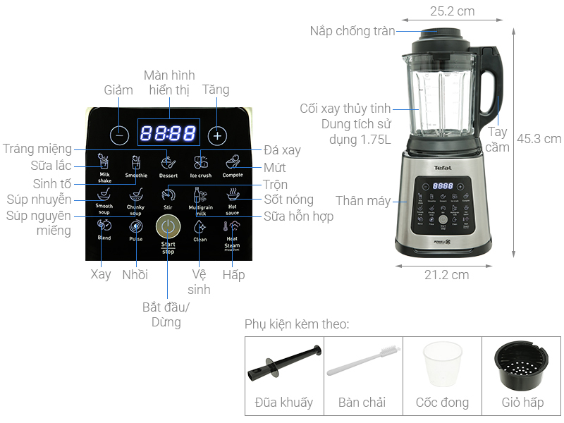 [HÀNG CHÍNH HÃNG] Máy xay nấu đa năng Tefal BL83SD66
